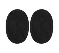 Lot de 2 coudières ovales en cuir synthétique à coudre pour pulls, vestes, pantalons et chapeaux (14 x 9 cm) (noir)