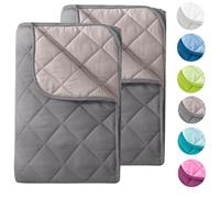 Lot de 2 couettes d'été en microfibre - Design réversible - 135 x 200 cm - Certifié Oeko-Tex - Gris et gris clair - Lavable à 95° - Couette d'été légère - Utilisable sans housse