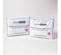 HOMESCAPES Couettes 4 Saisons 135x200 cm, Lot de 2 Couettes Naturelles Premium en Duvet d’oie 9 + 4.5 Tog