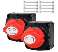 Lot de 2 Coupe Circuit Batterie, 300A Interrupteur Principal(24-48V), pour Bateaux, Motos, Yachts, Voitures, Véhicules Automobiles, Marine et Caravanes
