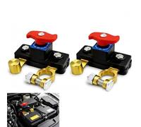 Lot de 2 Coupe Circuit Batterie Voiture 12V-24V, Interrupteur d’Arrêt Rotatif Réglable, Disjoncteur Cuivre Pur Épaissi, Sécurité Coupe Batteries 12V, Protection Batterie Voiture, Bateau, Camping-Car