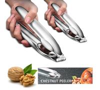 Lot de 2 Coupe-Marrons en Acier Inoxydable pour Châtaignes, Maronis, Noix et Noisettes - Pince à Maronis