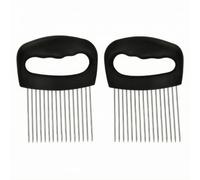 Lot de 2 Coupe Oignon Acier Inoxydable 16 Aiguilles, 11.8 x 14.5 cm Coupe Legumes Manuel Bekecidi,Coupe Legumes Multifonctions, Outil de Cuisine Pratique pour Tranchage Uniforme