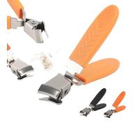 Lot de 2 coupe-ongles à large ouverture pour ongles épais et incarnés, long manche anti-éclaboussures pour homme et femme, grand coupe-ongles professionnel