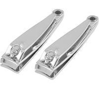 Lot de 2 coupe-ongles en acier inoxydable pour ongles des doigts et des orteils - Argenté
