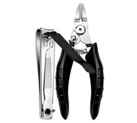 Lot de 2 coupe-ongles fins et incarnés en acier inoxydable, lame droite, noir