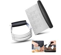 Lot de 2 coupe-pâtisseries en acier inoxydable et grattoir d'établi, outil de cuisson polyvalent efficace avec poignée ergonomique pour le traitement des noix, des tartes et de la pâte (cutter et