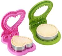 Lot de 2 coupe-sandwichs et scellants pour déjeuner - Outil de retrait de croûte en acier inoxydable pour bricolage, gelée de beurre d'arachide et plus encore - Scellant à pain avec poignée facile à