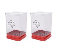 Lot de 2 coupes à fruits et œufs - Coupe rapide pour fraises, bananes, raisins, portables, rouges et transparents