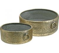 lot de 2 coupes décoratives look antique, métal doré, cache-pot vintage, martelé, Ø37/31cm, polyvalent