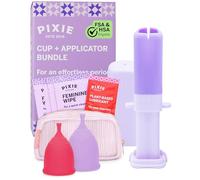Lot de 2 coupes menstruelles et applicateur - Sans métaux ni toxines - 100% silicone de qualité médicale - Coupe menstruelle la plus douce et réutilisable - Inserts comme un tampon - Capacité de 4 et
