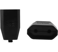 Lot de 2 Coupleurs Européens Plats Noirs, Prise Electrique Femelle, Couplage de Contact de Protection, le Connecteur Europe Fiche Plate Contact de Protection, Prise Européenne, Fiche 250 V - 2,5 A