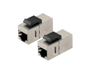 Lot de 2 coupleurs modulaires blindés RJ45 Keystone Jack Cat6 avec connecteurs 8P8C à loquet, Adaptateur d'extension de câble réseau Ethernet LAN(5PCS)