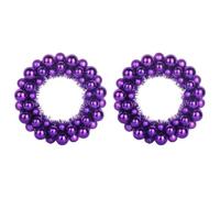 Lot de 2 couronnes de boules de Noël en polystyrène violet - 33 x 33 x 7 cm - Décoration d'arbre pour fenêtre, salon, Avent - Décoration et décoration avec étoile, cloche et ange