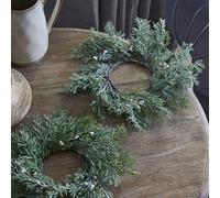 Lot de 2 Couronnes de Noël pour Bougie Baies Blanches