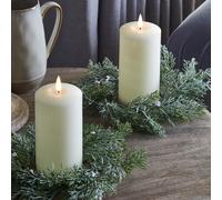 Lot de 2 Couronnes de Noël pour Bougies Baies Blanches avec Bougies TruGlow®