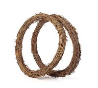 Lot de 2 couronnes en rotin naturel de 30 cm - Branche de vigne - Décoration pour festivals, décorations de mariage, etc