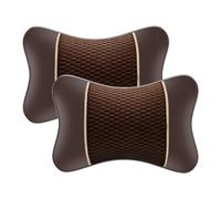 Lot de 2 Coussin Appui-Tête de Voiture en Cuir PU et Mousse à Mémoire pour Mitsubishi Outlander（5seats） 2019-2023, Oreiller de pour Soutien Cervical,Brown