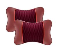Lot de 2 Coussin Appui-Tête de Voiture en Cuir PU et Mousse à Mémoire pour Mitsubishi Outlander（5seats） 2016-2018, Oreiller de pour Soutien Cervical,Claret