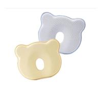 Lot de 2 Coussin bébé Anti Tête Plate, Oreiller Mémoire de Forme par la Plagiocéphalie et Traitement (Bleu + Jaune)
