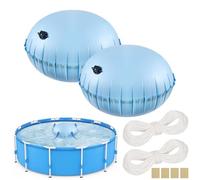 Lot de 2 Coussin Gonflable Piscine Rond,Coussin Piscine,Flotteur Hivernage Piscine 120x 120 CM,Pool Pillow,Dome Piscine Hors Sol avec 30M Corde D'équilibre,pour Les Bache Sol Piscine,Spas,Fontaine