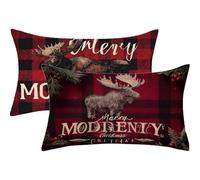 Lot de 2 Coussin Noël Housse Coussin 80x100cm Taie Oreiller Animal Double Face Imprimé Lin Coussins Decoratif avec Fermeture à Glissière Invisible Canape Taie Oreiller pour Maison Deco Automne,J639