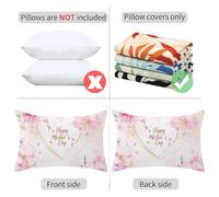 Lot de 2 Coussin Rose Housse Coussin 80x100cm Taie Oreiller Fête des Mères Double Face Imprimé Lin Coussins Decoratif avec Fermeture à Glissière Invisible Taie Oreiller pour Salon Deco Automne,J666