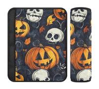 Lot de 2 coussinets de ceinture de sécurité de voiture doux pour sac à dos et bandoulière pour adultes, jeunes enfants, taille M, sans couture, motif Toussaint et Halloween