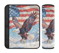 Lot de 2 coussinets de ceinture de sécurité de voiture souples pour adultes et enfants Motif drapeau américain Majesté