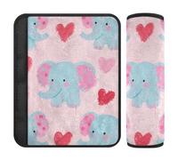 Lot de 2 coussinets de ceinture de sécurité pour soulager le stress du cou et des épaules pour camion Motif éléphant Bleu