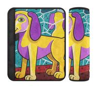 Lot de 2 coussinets de ceinture de sécurité pour voiture - Souple - Pour adultes et enfants - Motif chien coloré