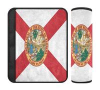 Lot de 2 coussinets de ceinture de sécurité respirants pour adultes et enfants, motif drapeau de l'État de Floride (États-Unis)
