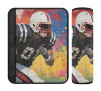 Lot de 2 coussinets de ceinture de sécurité respirants pour bébé - Pour adultes et enfants - Taille M - Motif joueur de football coloré