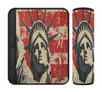 Lot de 2 coussinets de ceinture de sécurité respirants pour sac d'appareil photo pour femmes, hommes, enfants, S, drapeau des présidents américains et Lady Liberty