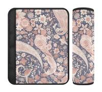 Lot de 2 coussinets de ceinture d'épaule style bohème vintage cachemire rose et blanc pour soulager le stress sur votre cou et vos épaules pour camion pour la course de seguridad