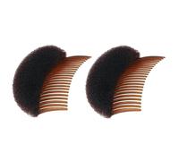 Lot de 2 coussinets de cheveux en mousse douce marron pour femmes et filles - Accessoires de coiffure - Accessoire de coiffure - Pince à chignon - Outil de tresse