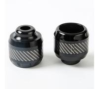 Lot de 2 coussinets de protection pour fourche avant de moto - Absorption des chocs et anti-collision - En alliage d'aluminium - Noir