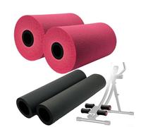 Lot de 2 coussinets de rechange en mousse pour extension de jambe, pour bancs de musculation et machines de gym à domicile, tube de soutien de diamètre 22 à 32 mm (140 mm, rose rouge)