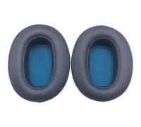 Lot de 2 coussinets de rechange pour casque Sony WH-XB900N en cuir protéiné souple, mousse à mémoire de forme, noir, gris, bleu (bleu)