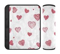 Lot de 2 coussinets de sangle de siège de voiture en forme de cœur pour la Saint-Valentin - Protège votre cou et vos épaules