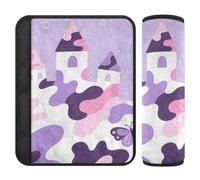 Lot de 2 coussinets de sangle de siège de voiture Motif château de camouflage Violet