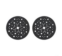 Lot de 2 coussinets de support d'interface crochet et boucle de 150 mm pour ponceuses orbitales - Tampon de polissage en éponge douce avec 70 trous, épaisseur totale de 12 mm