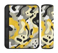 Lot de 2 coussinets d'épaule camouflage jaune pour ceinture de sécurité Coupe dans le cou pour berline forro para cinturon de seguridad