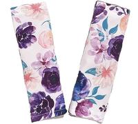 Lot de 2 coussinets d'épaule de siège de voiture doux pour ceinture de sécurité - Coussinets de protection du cou pour landau de bébé, housse de ceinture de bébé, housse de voiture pour nouveau-né