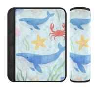 Lot de 2 coussinets d'épaule de voiture motif baleine bleue pour ceinture de sécurité pour libérer le stress sur votre cou et vos épaules pour voiture pour voiture
