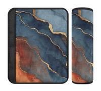 Lot de 2 coussinets d'épaule pour ceinture de sécurité en marbre terre cuite Bleu marine Plus de confort Conduite pour Van forro para cinturon de seguridad