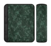 Lot de 2 coussinets d'épaule vintage couleur unie grain noir vert pour sangle, plus de confort de conduite, housse de siège de voiture pour sac à dos