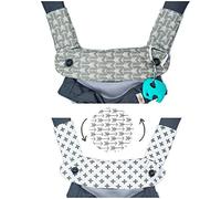 Lot de 2 coussinets en coton réversibles de qualité supérieure - Compatible avec Ergobaby Quatre positions 360 et la plupart des porte-bébés - Motif croix de flèche grise - Hypoallergénique Mila