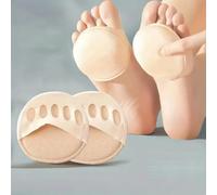 Lot de 2 coussinets en éponge pour avant-pied, semelles de sandales absorbant la transpiration, chaussettes demi-coupées à cinq doigts, coussinets anti-odeurs demi-taille, blanc, 1Pair