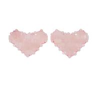 Lot de 2 coussinets pour les yeux en jadestone, massage du visage en forme de cœur avec élimination des rides et des poches, réutilisable pour la relaxation, réduit les cernes, le